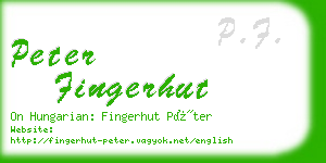 peter fingerhut business card